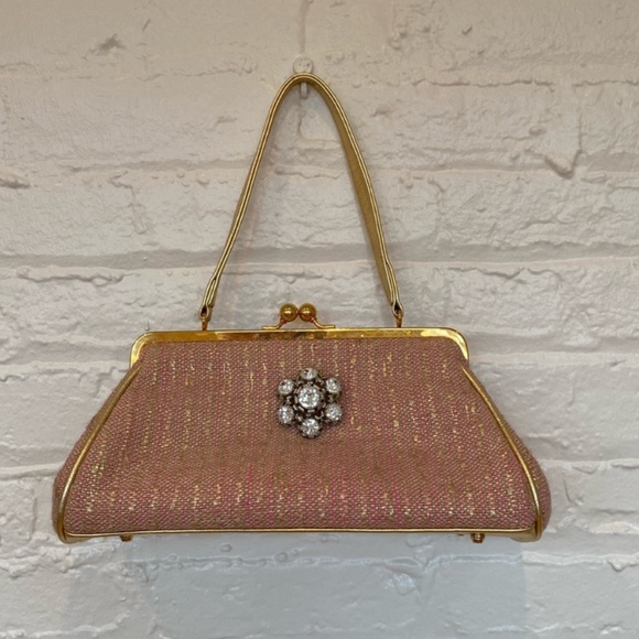 Glenda Gies Handbags - NWOT Glenda Gies Pink & Gold Handbag